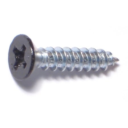 Midwest Fastener Wood Screw, #7, 3/4 in, Black Steel Flat Head Phillips Drive, 35 PK 79345
